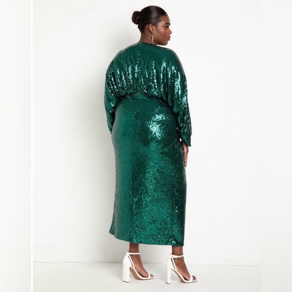 LIKE NEW Eloquii Dolman Sleeve Sequin Dress Sz 20w - Picture 3 of 3
